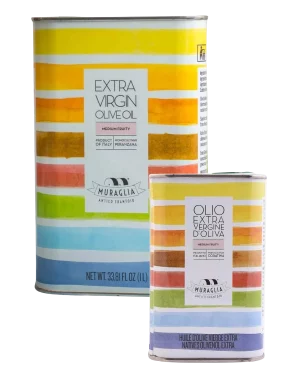 Lattine Arcobaleno con olio extravergine d’oliva Muraglia – Formato a scelta