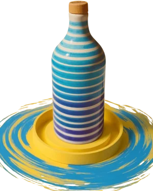 Orcio Arcobaleno Blu Limited Edition in ceramica con olio EVO Muraglia