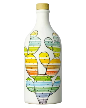 Orcio Fico d’India in ceramica decorata a mano con olio extravergine Muraglia