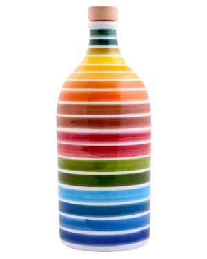 Orcio in ceramica a righe arcobaleno Muraglia, artigianale e colorato