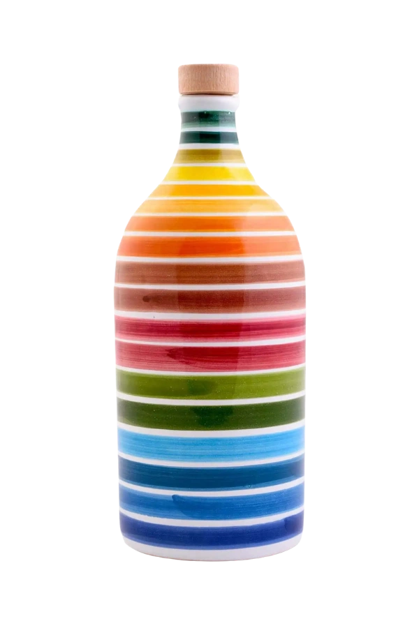Orcio in ceramica a righe arcobaleno Muraglia, artigianale e colorato